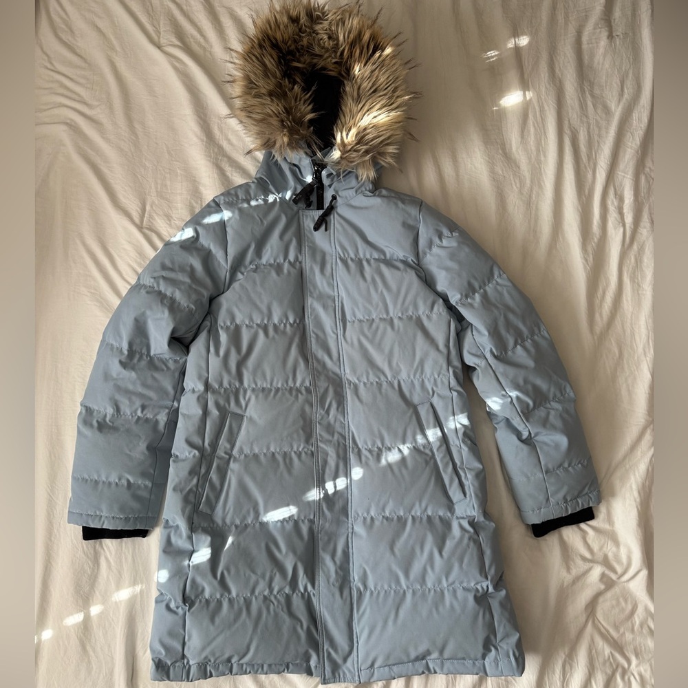 Women’s Aritzia TNA St Anton’s Powder Parka Puffer Jacket Blue Sz. XL